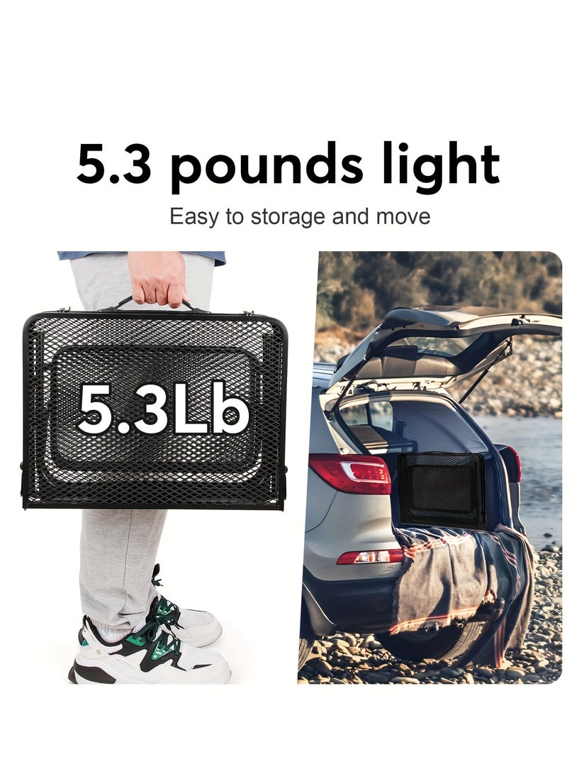 Portable Folding Table with 2 Side Panels - Lightweight, foldable camping table with handles is perfect for outdoor cooking, camping, picnics, travel and backyard parties - Image 2