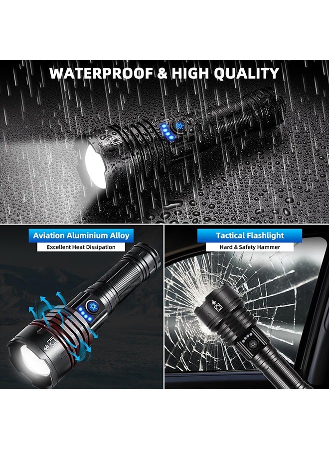 general Rechargeable Flashlights,Super Bright LED Flashlight for Home Emergency, Waterproof Handheld Flashlights with Pouch, 5000mAh Battery, Spotlight and Floodlight Function - Image 4