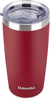 SUNWILL SUNWILL 20oz Tumbler with Lid, Stainless Steel Vacuum Insulated Double Wall Travel Tumbler, Durable Insulated Coffee  - Image 1