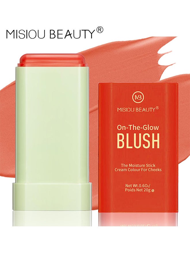 Misiou Beauty On The Glow Blush, The Moisture Stick Cream Colour For Cheeks, Highlighting ​Color Silky Powder Blusher Stick Natural Glow Silly Blusher Light And Soft Feeling The Apply On Your Face  - Image 1