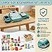 STACTCUTE 49Pcs Cash Register Toy Set for Kids Pretend Play Grocery Store Cashier Playset with Conveyor Belt Scanner Weighing Scale Calculator Microphone Toys Gift for Toddlers Ages 38 Green - Image 4