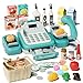 STACTCUTE 49Pcs Cash Register Toy Set for Kids Pretend Play Grocery Store Cashier Playset with Conveyor Belt Scanner Weighing Scale Calculator Microphone Toys Gift for Toddlers Ages 38 Green - Image 3