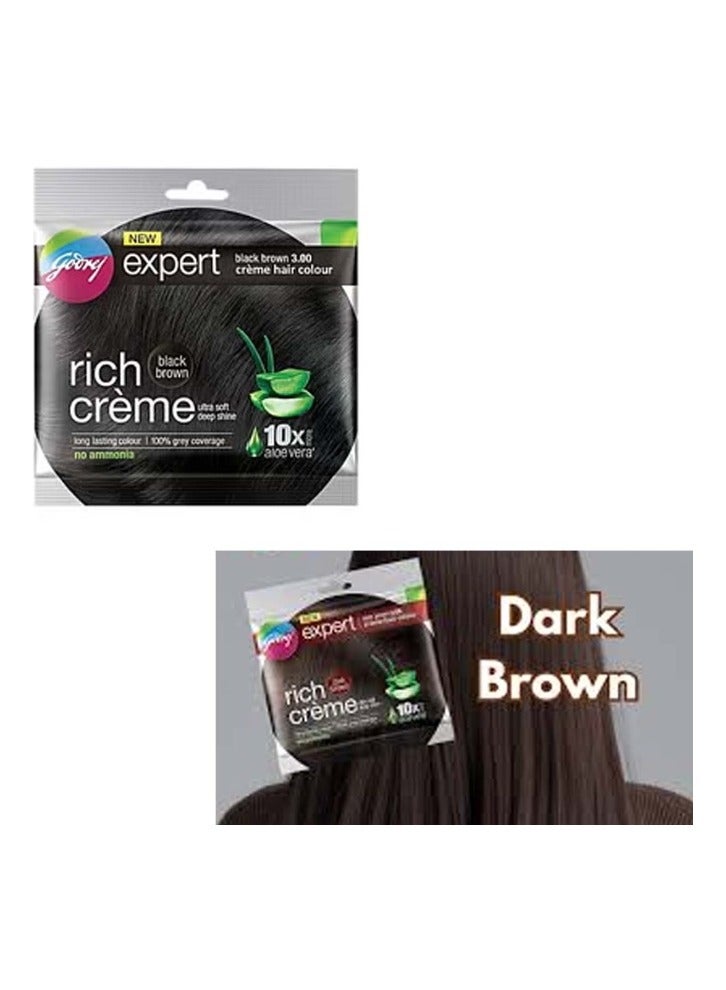 Godrej Expert Rich Creme Hair Colour,Single Use,Long Lasting, 100% Grey Coverage 20g plus 20ml,1 pc Shade 3 Black Brown or Dark Brown - Image 1
