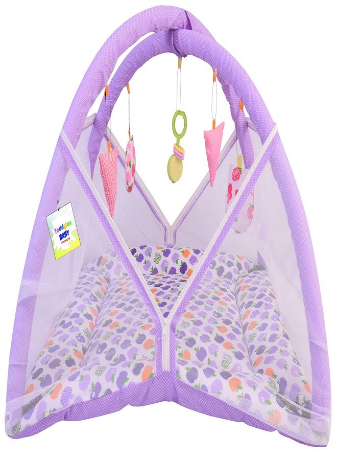 Toddylon Baby Bedding Set for New Born Play Gym Bed (0-6 Months) Purple - Image 1