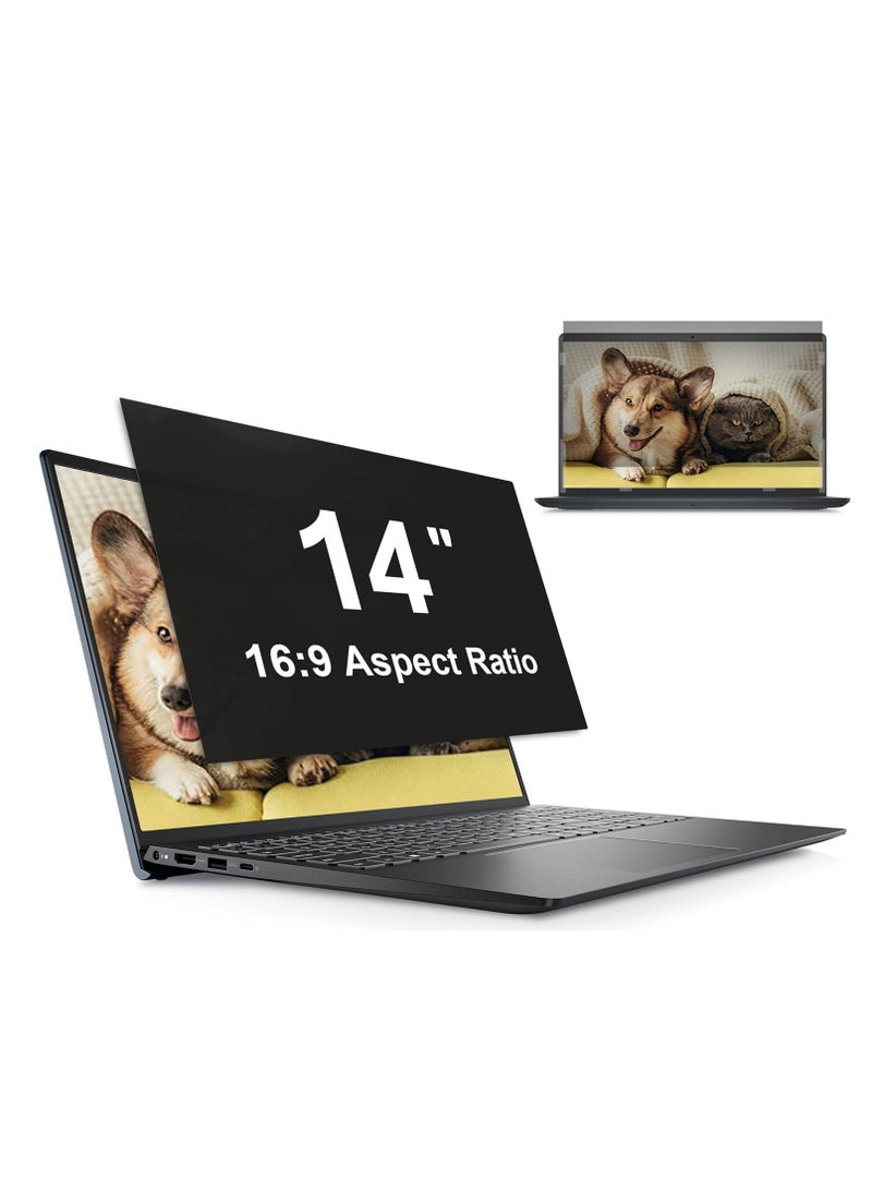 14 Inch Privacy Screen for Laptop 16:9 Widescreen Display, Easy On/Off Privacy Filter, Anti-Blue Light Anti-Glare for Eye Protect, Screen Protector Compatible with Lenovo HP Dell Asus Chromebook - Image 1