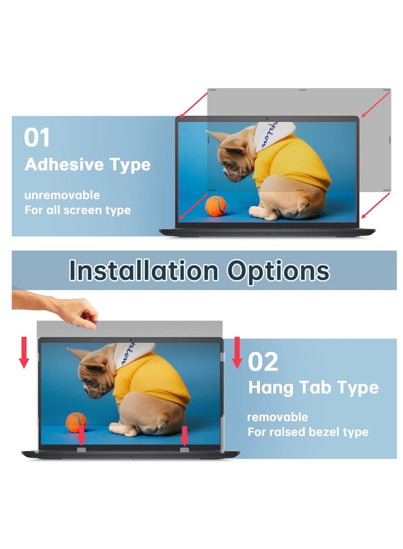 14 Inch Privacy Screen for Laptop 16:9 Widescreen Display, Easy On/Off Privacy Filter, Anti-Blue Light Anti-Glare for Eye Protect, Screen Protector Compatible with Lenovo HP Dell Asus Chromebook - Image 5