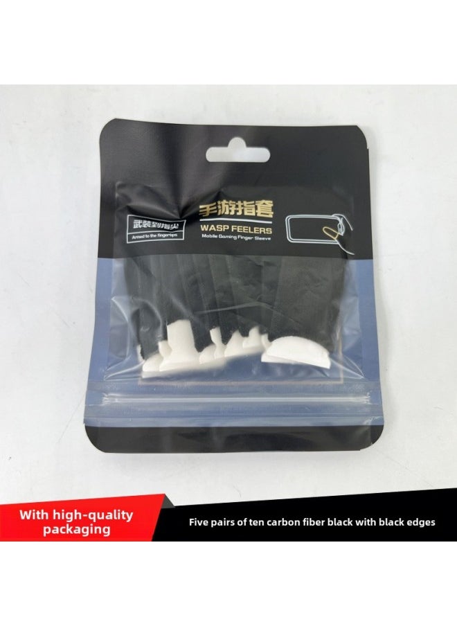 Generic Popular Game Finger Set Ultra-thin Mobile Game Non-slip Sweat-proof E-sports Finger Set King Walking Artifact Chicken Finger Set-Product Color:10 PCs Carbon Fiber 】  - Image 1