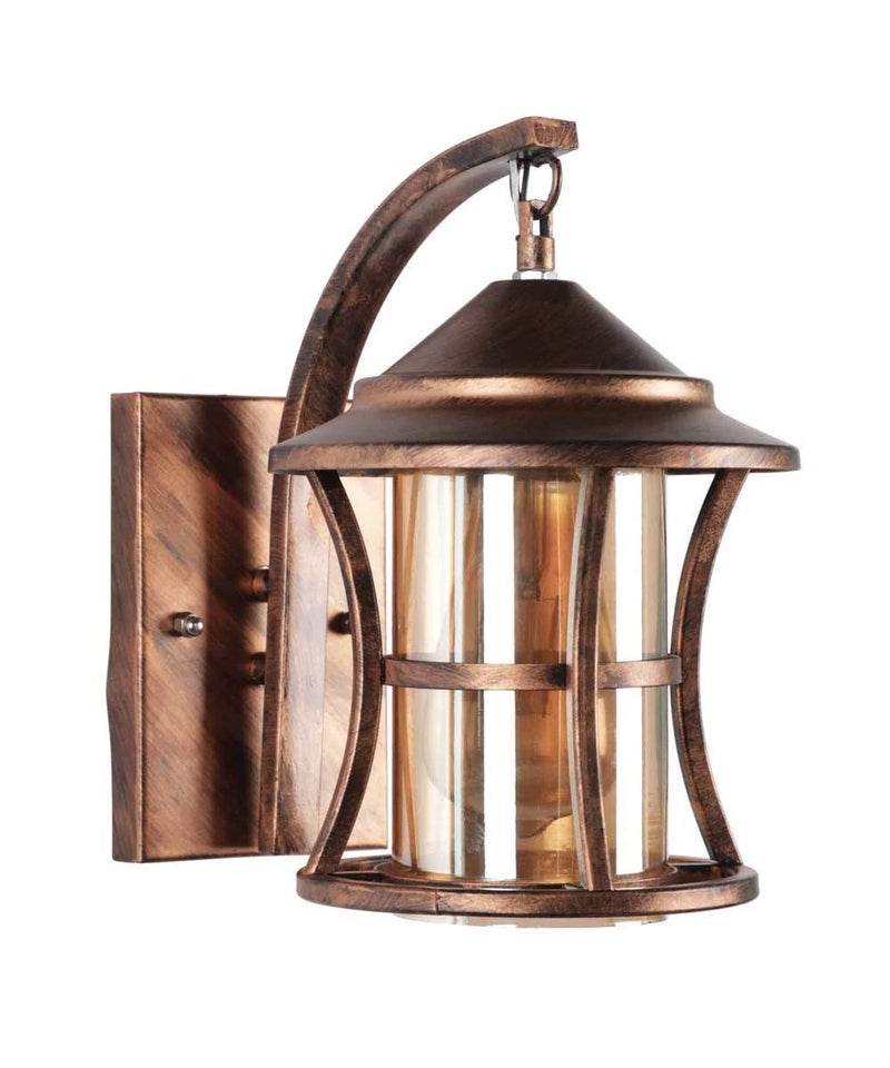 SINOMAN Antique Copper Elegant Swing Arm Wall Light with Glass Shade Metal Lighting Fixture Decorative Wall Lamp Perfect for Living Room, Bedroom, Hallway (with Bulb) - Image 4