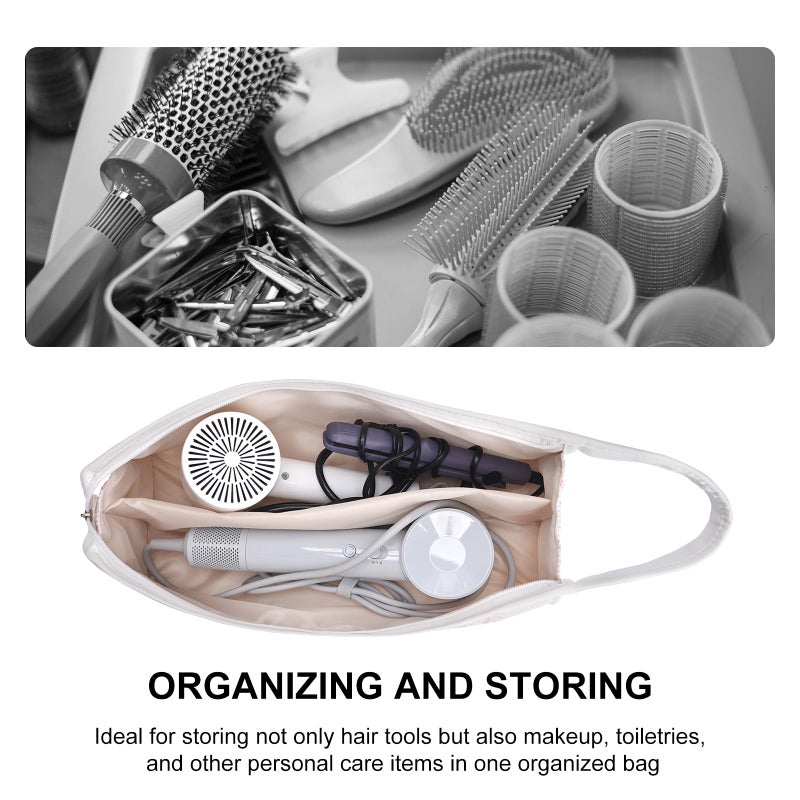 idoltimes Quilted Hair Tools Travel Bag, Compatible with Dyson Airwrap Styler, Portable Cotton Floral Organizer Case for Shark FlexStyle Attachments Storage - Image 2