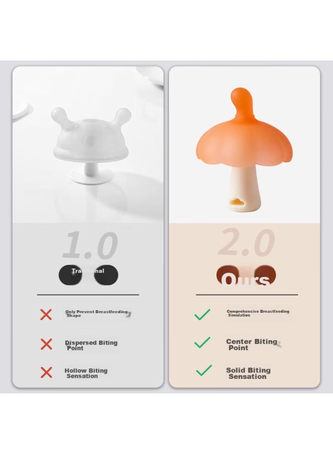 Licheers Baby Teether, Teething Toy, Oral Stage Mushroom Teether, Anti-thumb ing Teether, Silicone Toy - Image 1