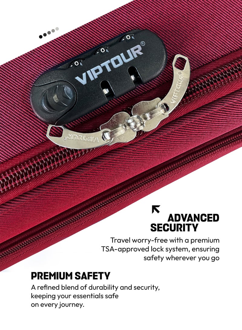 فيبتور مجموعة أمتعة من 4 قطع، حقيبة عربة متينة بعجلتين، قفل رقمي ومقبض تلسكوبي ثلاثي المراحل - Image 4