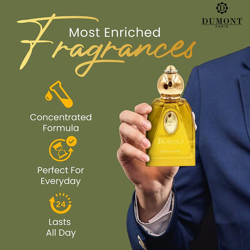 Dumont BOROUJ PERLADOR - 85ml - Unisex Perfume for Men & Women - Arab Inspired Fragrance with Musky Notes - Long Lasting Cologne Mist & Body Spray - for Him & Her - Image 2