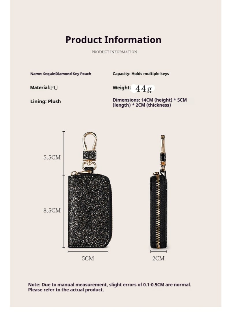 Car Key Bag Holder, Leather Car Key Chain Bag Car Remote Keychain Holder, Car Smart Keychain Bag Key Bag With Keychain, Unisex, Keychain Protective Case Car Accessories (yellow) - Image 5