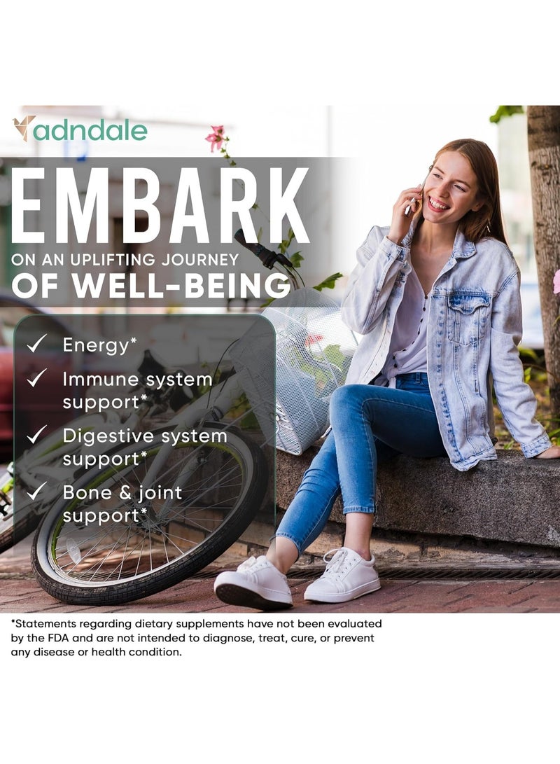 متجر أدندال كبسولات زيت حبة البركة السوداء من الطحالب البحرية، الأشواغاندا، الزنجبيل. كبسولات طحالب بحرية مع زيت حبة البركة السوداء، الأشواغاندا، الكركم، المورينجا، عشبة المثاني، جذر الأرقطيون، عسل المانوكا، والقرفة. 18 في 1 - Image 4