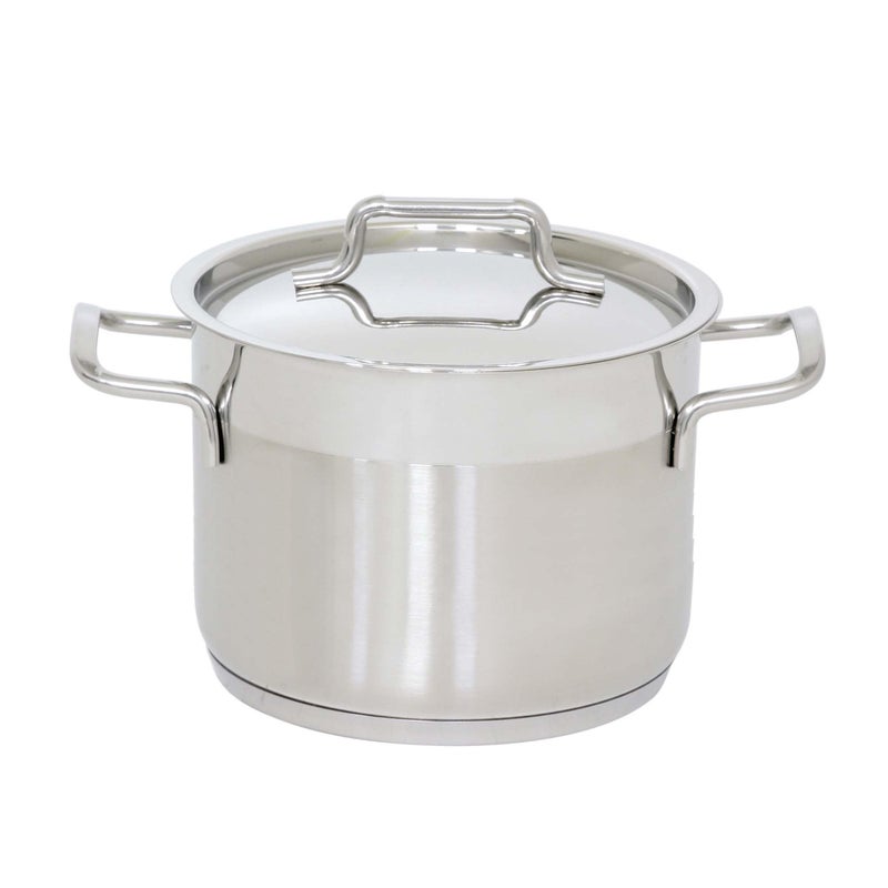 Hascevher Industry Leading Commercial  Grade 1810 Stainless Steel Stock Pot with Cover 5 Quart Induction Compatible