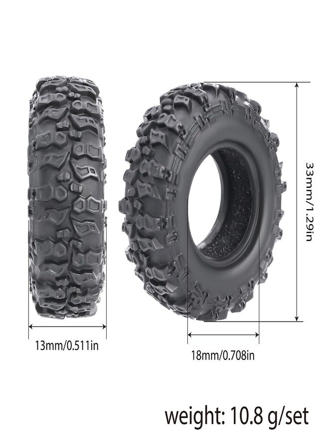 FACCNOY 4pcs 0.7'' Soft Rubber Tires with Sponge Insert Tire Skins for Axial 1/30 SCX30 Ford Bronco Jeep Wrangler JLU 4x4 RC Crawler Upgrade - Image 5