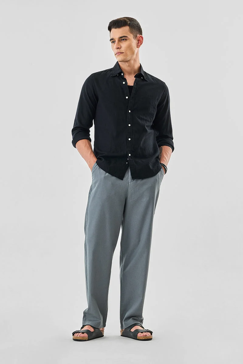 SNITCH Linen Blend Relaxed Fit Trousers