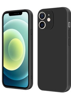 INFOSUN Compatible with apple iPhone 12 Full Coverage for Protective Case, Ultra Slim Soft Silicone Gel TPU Cover, Matte Surface Ultra-Thin Case, for iPhone 12 (Black)
