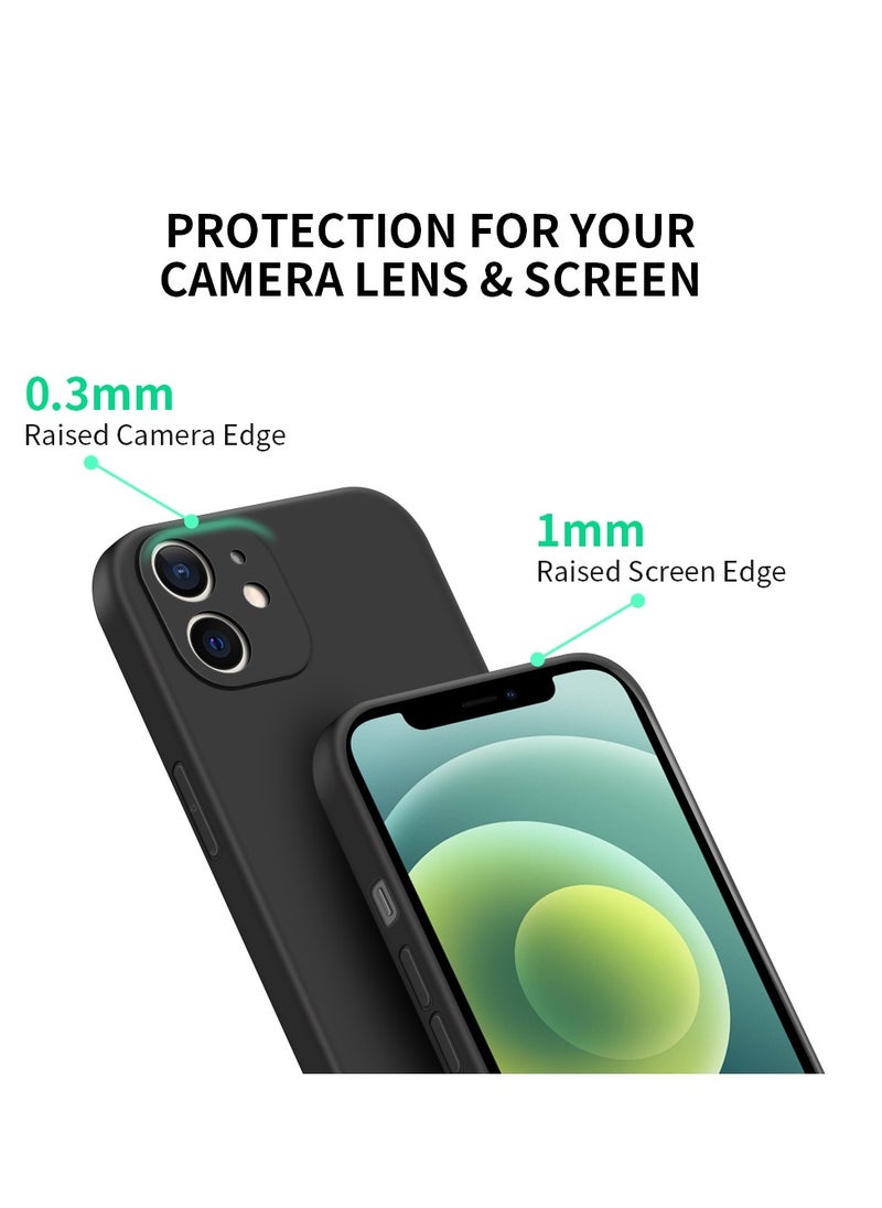INFOSUN - INFOSUN Compatible with apple iPhone 12 Full Coverage for Protective Case, Ultra Slim Soft Silicone Gel TPU Cover, Matte Surface Ultra-Thin Case, for iPhone 12 (Black) - Image 1
