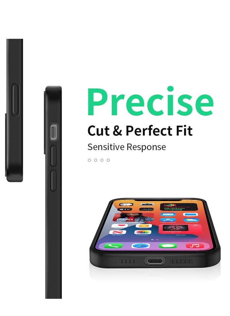 INFOSUN - INFOSUN Compatible with apple iPhone 12 Full Coverage for Protective Case, Ultra Slim Soft Silicone Gel TPU Cover, Matte Surface Ultra-Thin Case, for iPhone 12 (Black) - Image 1