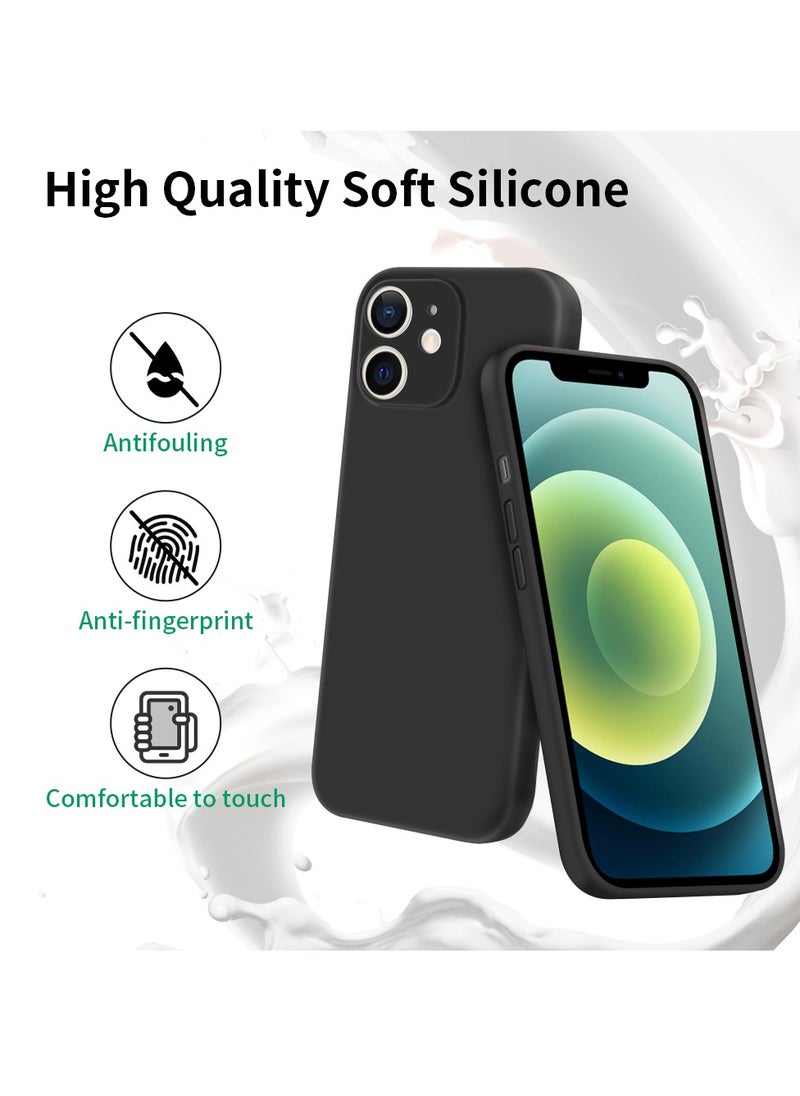 INFOSUN - INFOSUN Compatible with apple iPhone 12 Full Coverage for Protective Case, Ultra Slim Soft Silicone Gel TPU Cover, Matte Surface Ultra-Thin Case, for iPhone 12 (Black) - Image 1