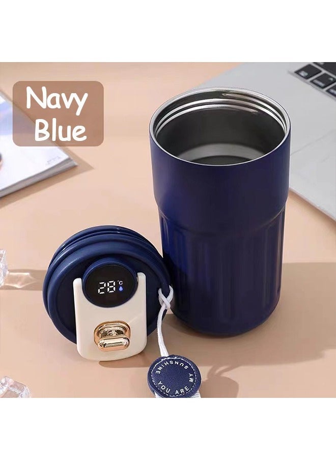 Hihonor Coffee Mug, Insulated Travel Coffee Mug with Temperature Display, 316 Stainless Steel Vacuum Coffee Cup, Double Wall Leak-Proof Thermos Vacuum Tumbler, Navy Blue  - Image 2