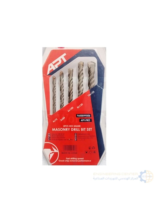 Apt Vidia Marble Drill Bit Set Hexagon Heel 4-10mm 5pcs APT