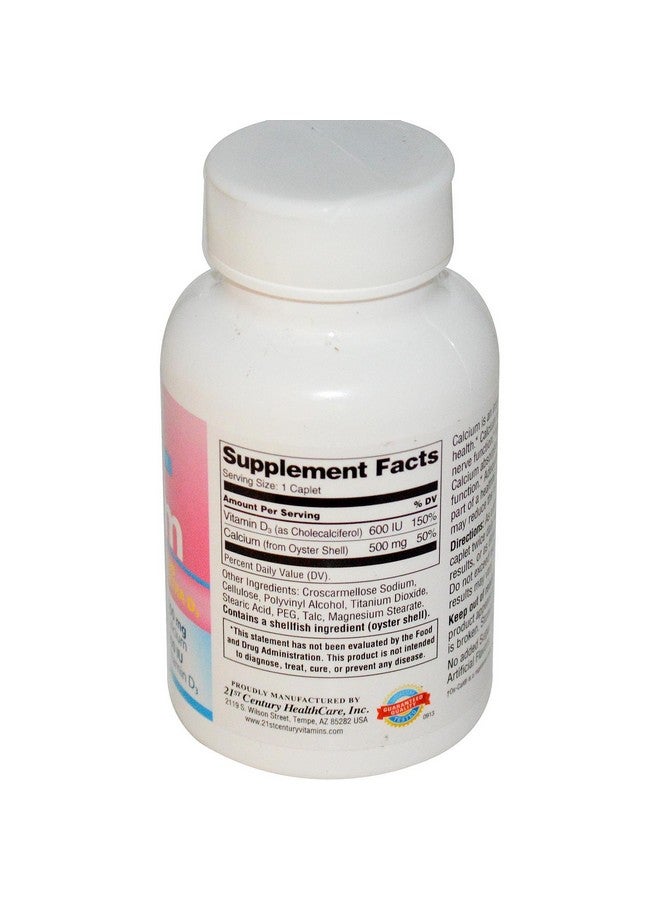 21st Century Calcium 500 + D3, 15 mcg (600 IU), 90 Tablets - Image 2