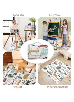 xozgdovg Insular Baby Splash Mat for High Chair/Crafts, Non-slip Waterproof Floor Cover, Portable Picnic Mat, 51x51 Inch  - Image 3