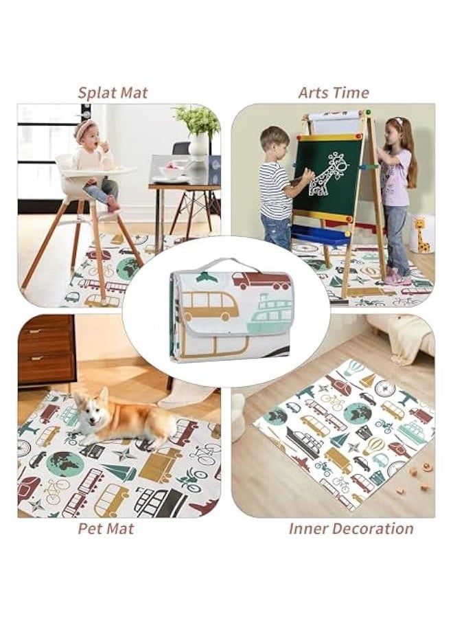 xozgdovg - Insular Baby Splash Mat for High Chair/Crafts, Non-slip Waterproof Floor Cover, Portable Picnic Mat, 51x51 Inch - Image 1