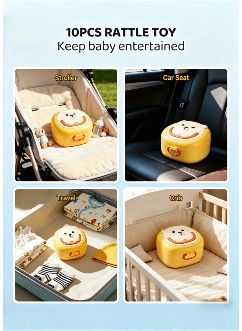 JoyousSto 10 Pieces Baby Rattles & Teethers Set Sensory Developmental Developmental Baby Shower Gift with Gift Box for Boys and Girls Toys for 0-12 Months Newborn Infants, BPA Free - Image 4
