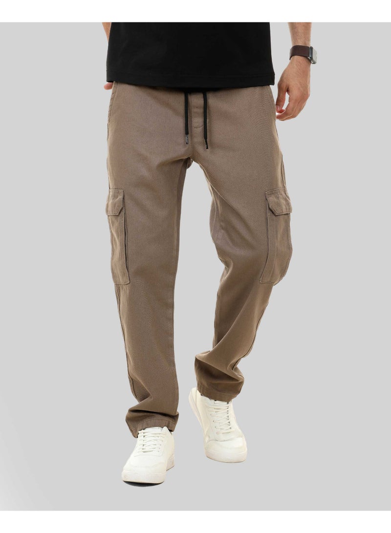 دوت بنطلون رجالي جبردين كارغو بكمر استك ورباط - Image 1