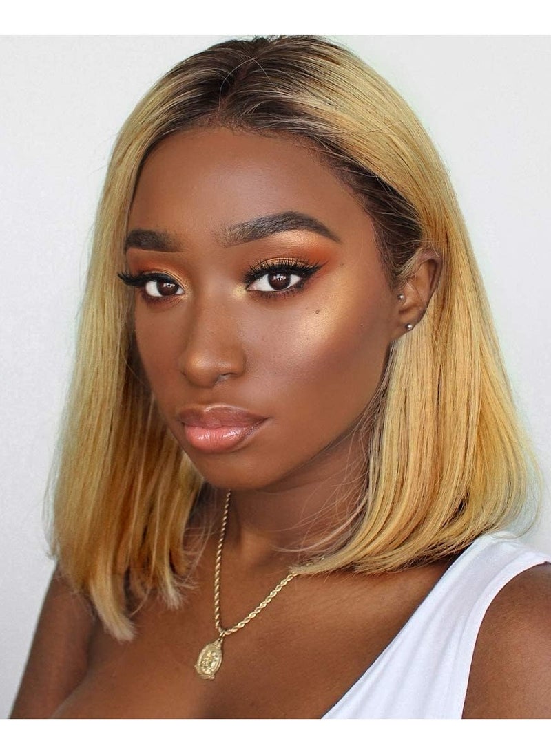 Estelle Short Bob Wig Human Hair 13x4 Frontal Lace Wig for Black Women Glueless Wigs Human Hair Pre Plucked Color No 7  - Image 1