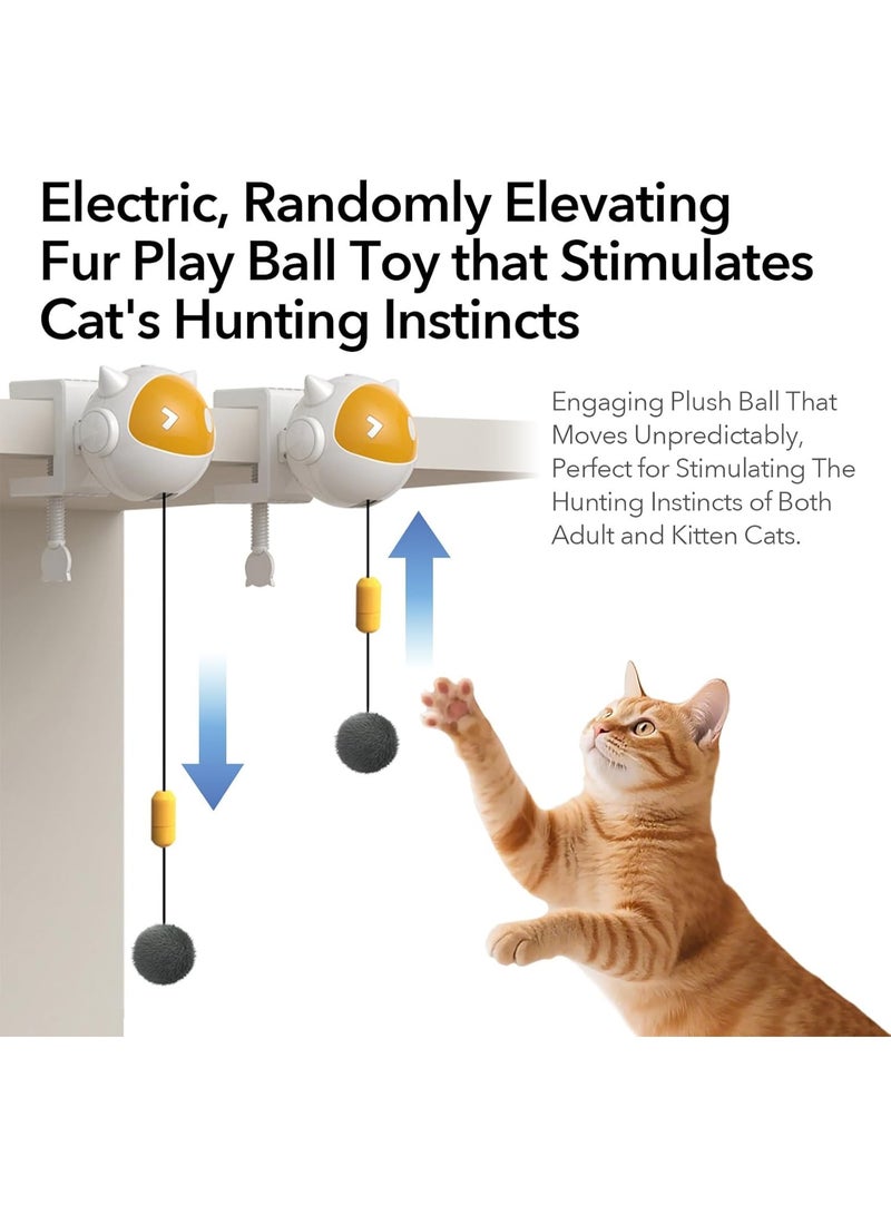 لعبة قطط مع وضعية صعود وهبوط عشوائية، أفضل لعبة كرات ناعمة للقطط البالغة التي تشعر بالملل داخل المنزل، والقطط الوحيدة. تركيب سهل بدون حفر. - Image 2