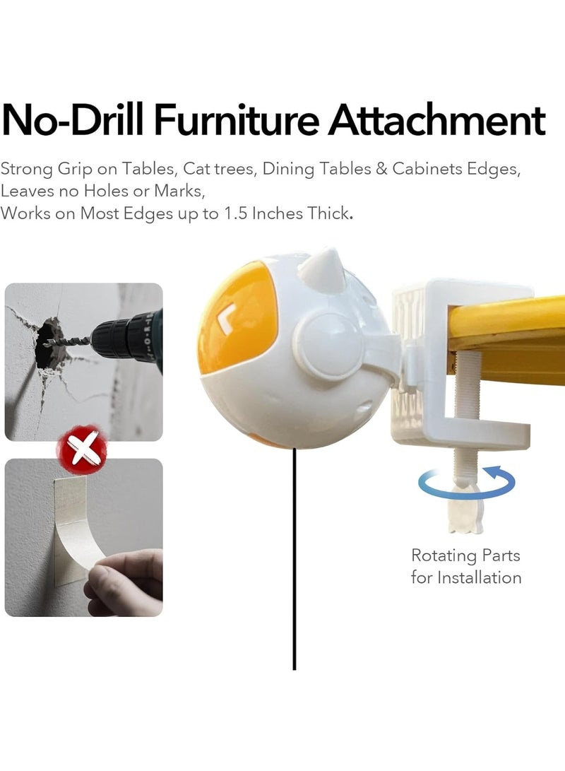 لعبة قطط مع وضعية صعود وهبوط عشوائية، أفضل لعبة كرات ناعمة للقطط البالغة التي تشعر بالملل داخل المنزل، والقطط الوحيدة. تركيب سهل بدون حفر. - Image 4