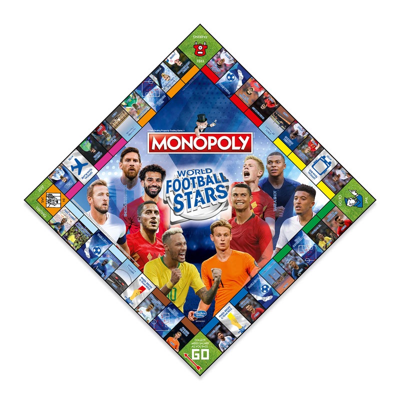 Winning Moves World Football Stars Monopoly Board Game, Play with Cristiano Ronaldo, Lionel Messi, Harry Kane and Salah, Gift for Ages 8 Plus, Blue - Image 5