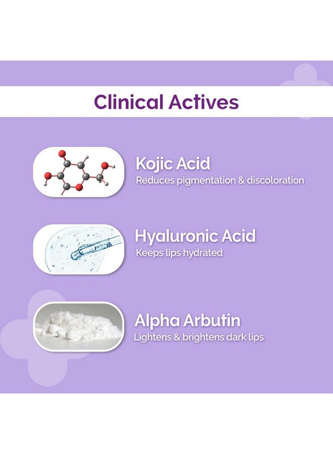 The Derma Co 1% Kojic Acid Lip Balm With Alpha Arbutin & Hyaluronic Acid - 4G (Pack Of 2) Treats Pigmentation|Lightens Dark Lips, Off White - Image 5