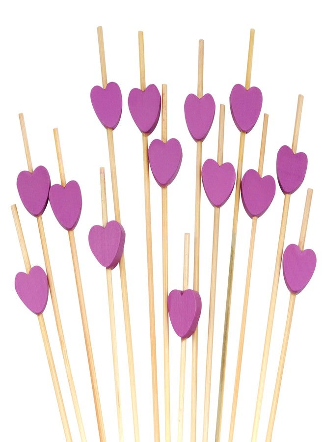 بامبو إم إن أسياخ تقديم الطعام والشراب من الخيزران الأرجواني من بامبو إم إن، بطول 8.3 بوصة، مثالية للمناسبات والحفلات والمطاعم والبوفيهات، 100 قطعة - Image 1