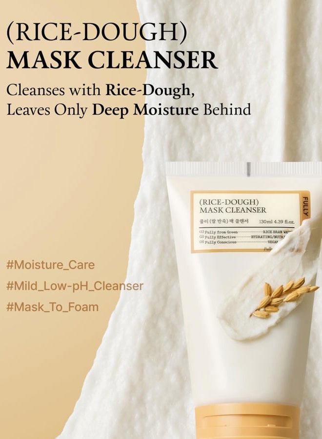 Fully Rice-Dough Mask Cleanser, Hydrating Mask, Nourishing, Low-pH Formula, Clear Pores, Face Wash, Dry & Sensitive Skin, Vegan Korean Skincare 4.39 fl.oz - Image 2