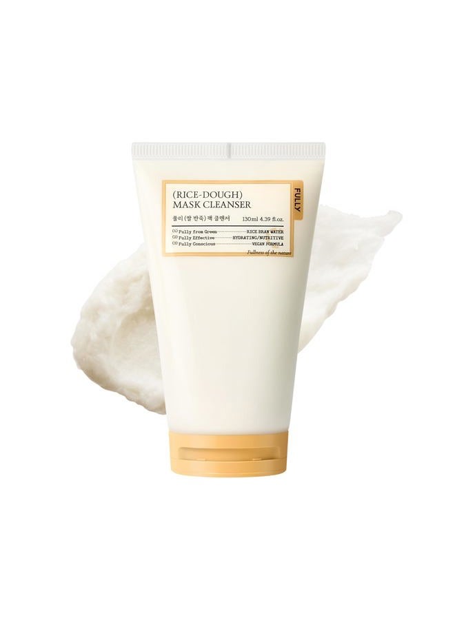 Fully Rice-Dough Mask Cleanser, Hydrating Mask, Nourishing, Low-pH Formula, Clear Pores, Face Wash, Dry & Sensitive Skin, Vegan Korean Skincare 4.39 fl.oz - Image 1