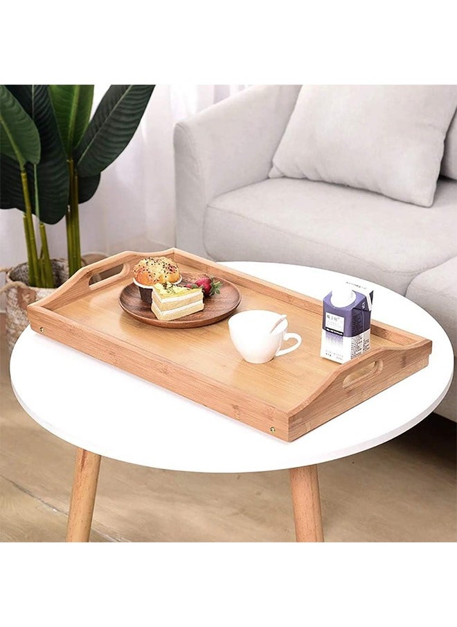 Bukela Wooden Tray Table Portable Foldable Computer Laptop Desk Adjustable Notebook Desk Table Bed Sofa Breakfast Tray Picnic Table Studying Table  - Image 1