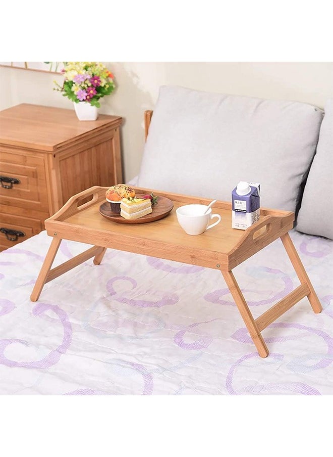 Bukela Wooden Tray Table Portable Foldable Computer Laptop Desk Adjustable Notebook Desk Table Bed Sofa Breakfast Tray Picnic Table Studying Table  - Image 2