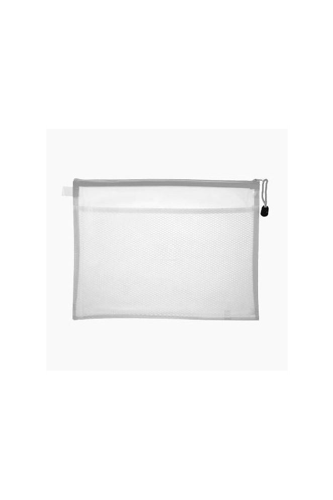 Waterproof Mesh Document Bag with Zipper – A4 Size, White Color, for Storing and Organizing Papers and Documents - Image 1