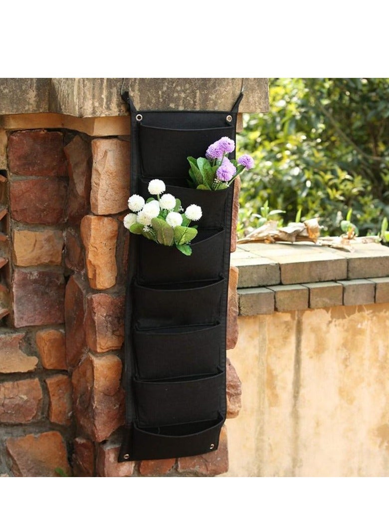 7 Pockets Vertical Gardening Flower Pots Hanging Wall Planter Growing Bags - Image 4