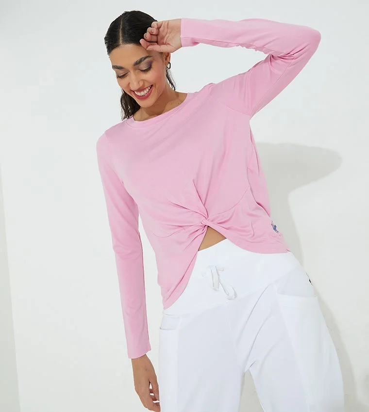 Solid Front Knot T-Shirt