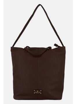Women Brand Logo Tote Bag 40 H x 46 L x 15 W, Brown