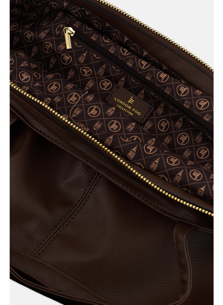 London Fog - Women Brand Logo Tote Bag 40 H x 46 L x 15 W, Brown - Image 1