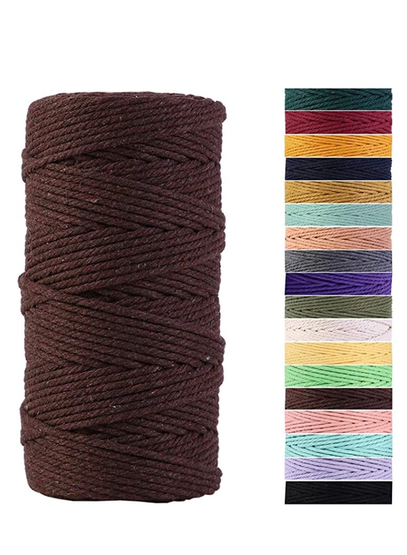 Y&D Dark Green Macrame Cord 3mm 109Yards Colored Cotton Rope Craft Colorful Twine for Wall Hanging Plant Hangers Crafts Knitting Decorative Projects - Image 1