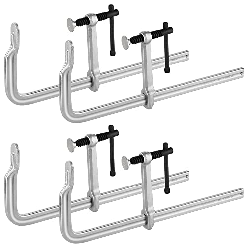 MAXPOWER Deep Throat F Clamp 15-5/8" x 5-5/8" (400 x 140 mm), Heavy Duty Bar Clamp for Welding, Pack of 4 - Image 1