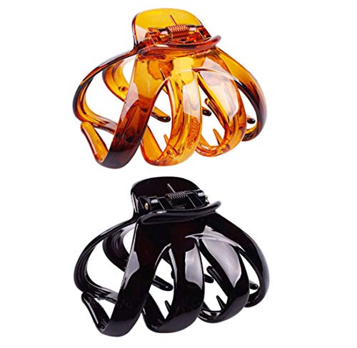 CONOFA 2 Pieces Classic Medium Styling Octopus Hair Claw Clip Strong Holding Power Hair Clips Outdoor Hair Grip Hairpins Hairgrip for Women and Girls - Image 1